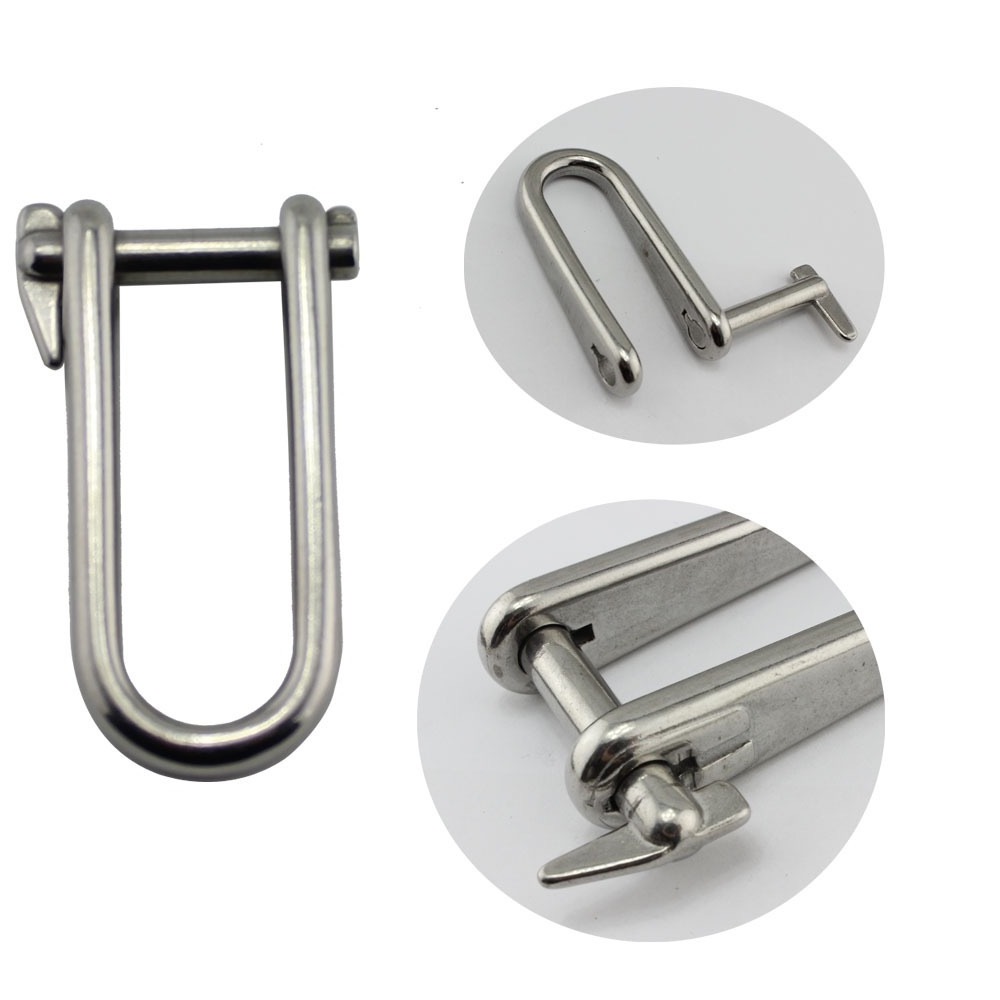 ISURE MARINE High quality kayak stainless steel 316 key pin style shackle U shaped electrolytic polishing marine fitting