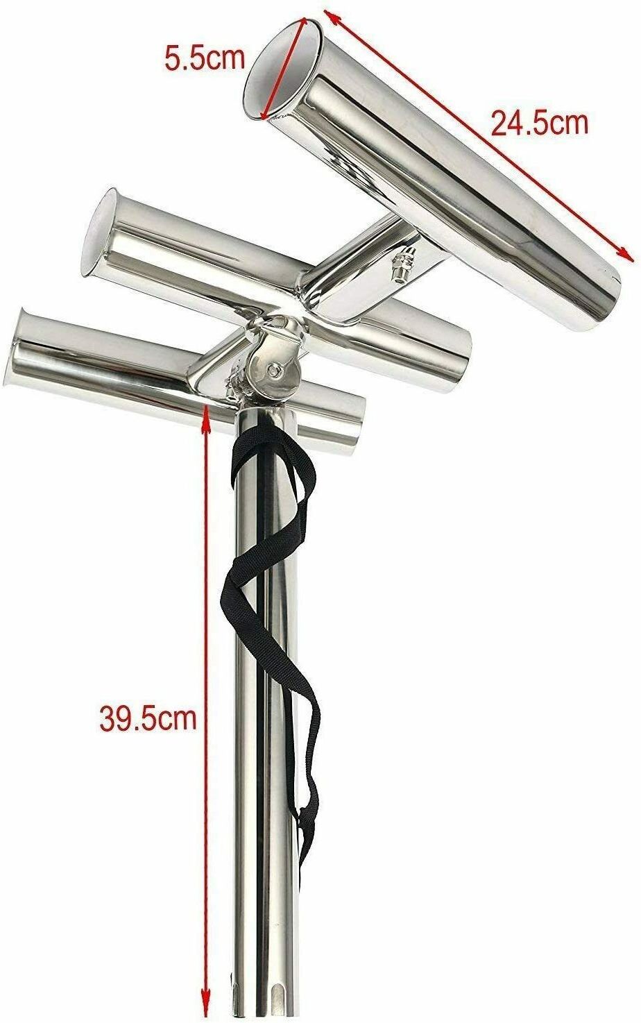 3 Tube Stainless Steel 316 Kite Fishing Gunnel Mount Trident Triple Outrigger Rod Holder From Isure Marine Made In China