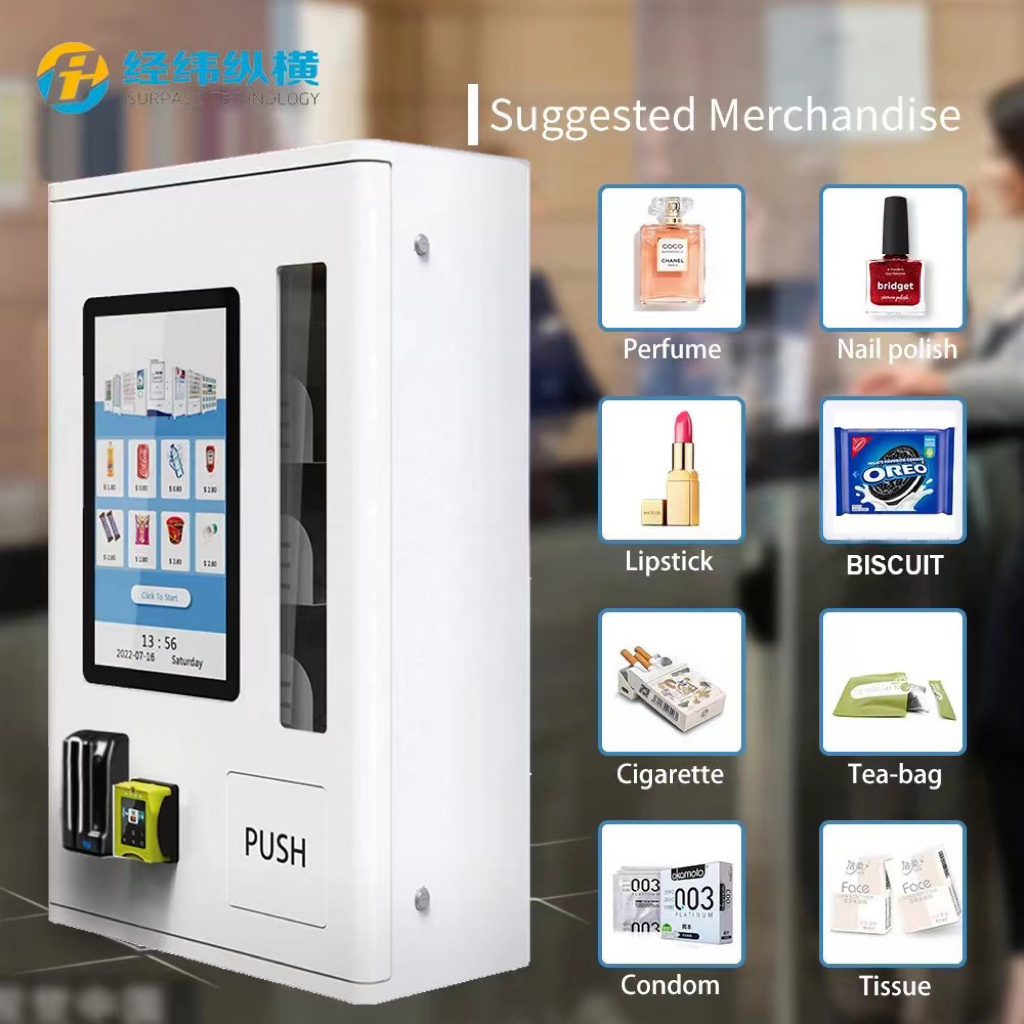 Id Card Reader Vending Machine Age Verification 21.5 Inch Mini Touch Screen Vending Machines Small Wall Mounted Vending Machine