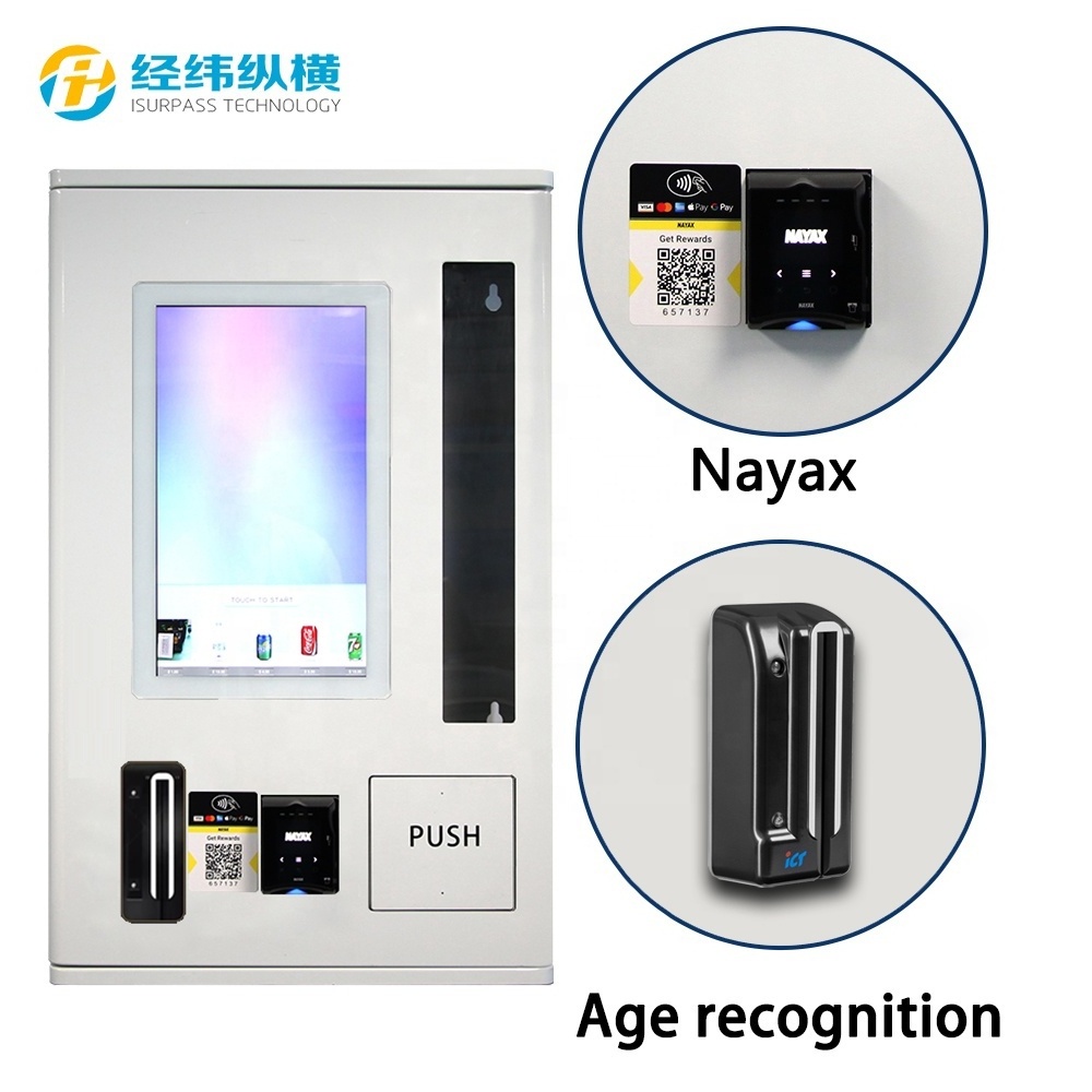 Id Card Reader Vending Machine Age Verification 21.5 Inch Mini Touch Screen Vending Machines Small Wall Mounted Vending Machine