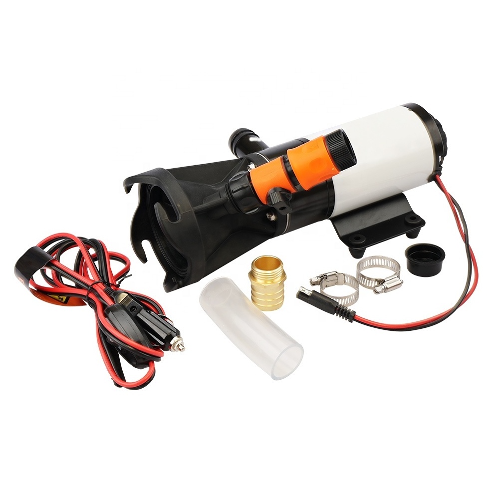 RV Macerator Pump 12V DC, for Trailer Waste Water Dumping, Portable and Quick Release Black Water Pump