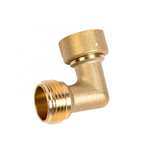 H10202 Garden Hose Elbow Connector 90 Degree Brass Hose Elbow Extender Solid Brass Adapter