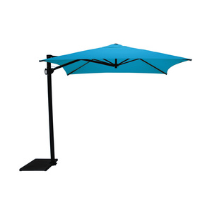 New Design Turquoise Color Modern Design Side Pole Parasol 250x250 cm for Commercial Use