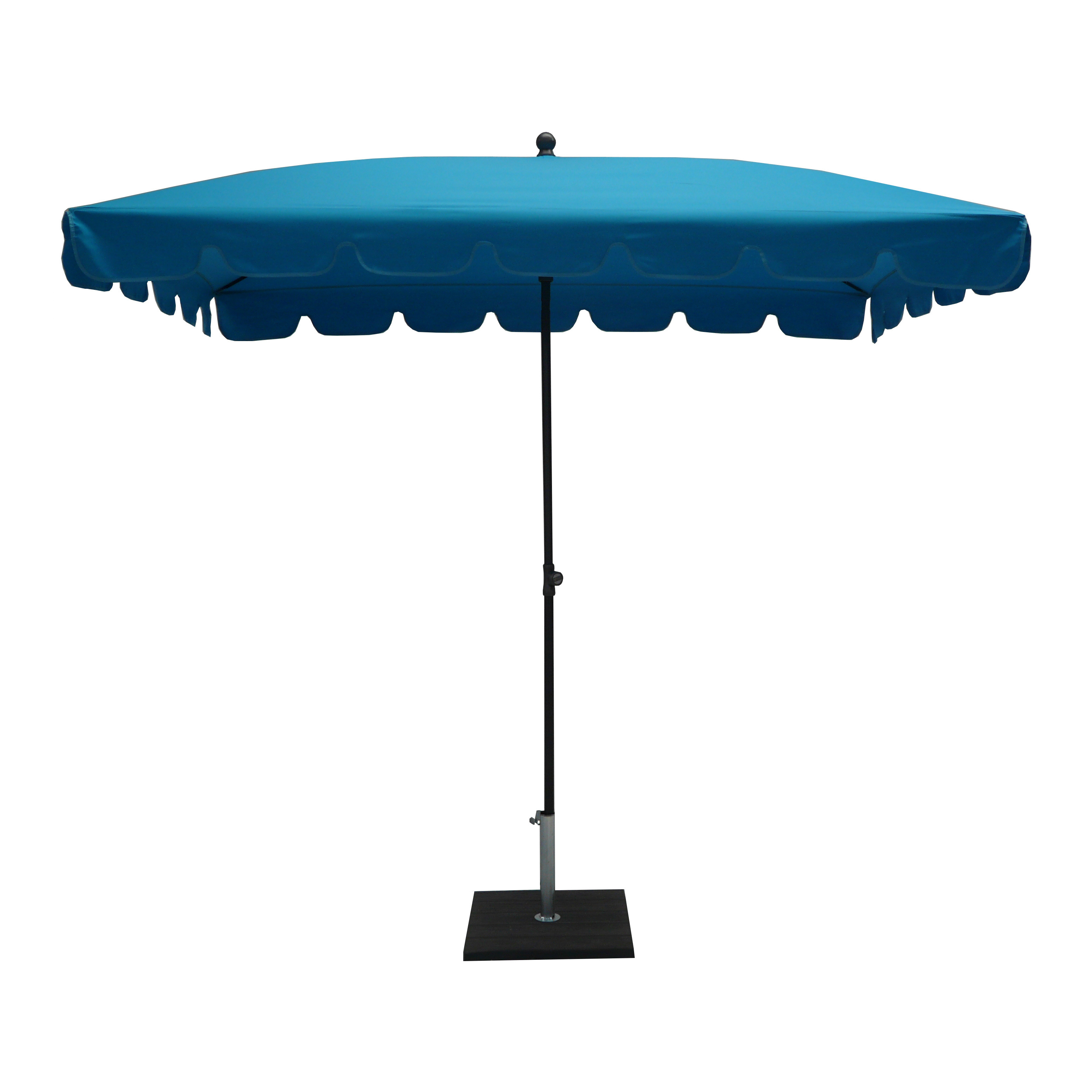 High Quality Traditional Turquoise Color Aluminium Parasol 240x150 cm With Valances For The Garden