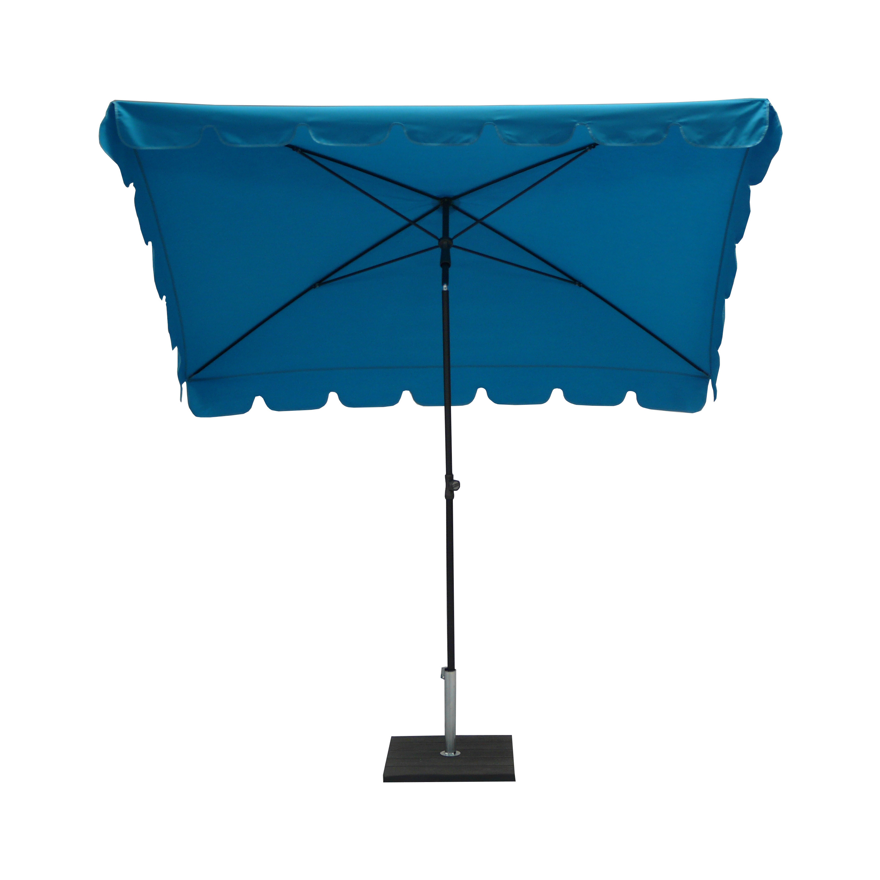 High Quality Traditional Turquoise Color Aluminium Parasol 240x150 cm With Valances For The Garden