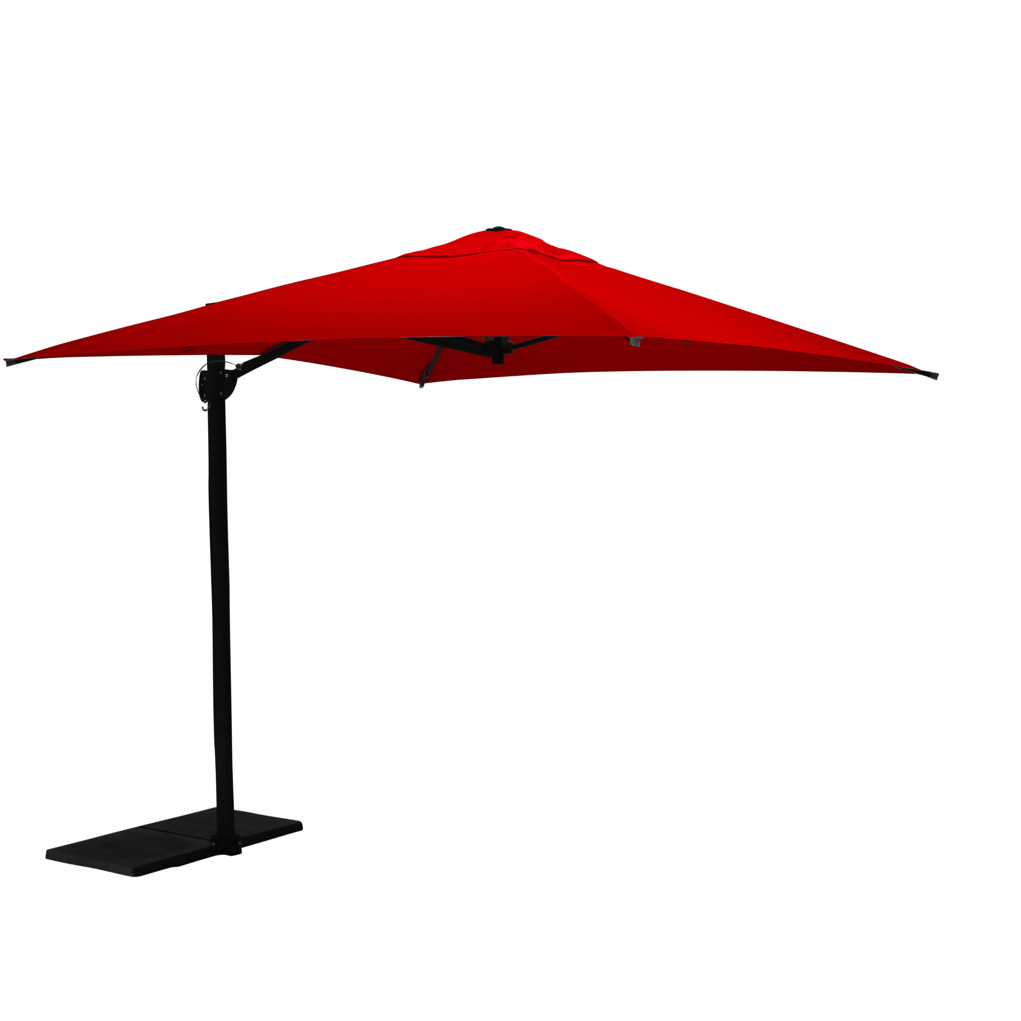 Best Italian Polyester Red colour Cantilever Side Pole Parasol 250x250 cm For Commercial Use