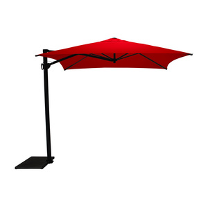 Best Italian Polyester Red colour Cantilever Side Pole Parasol 250x250 cm For Commercial Use