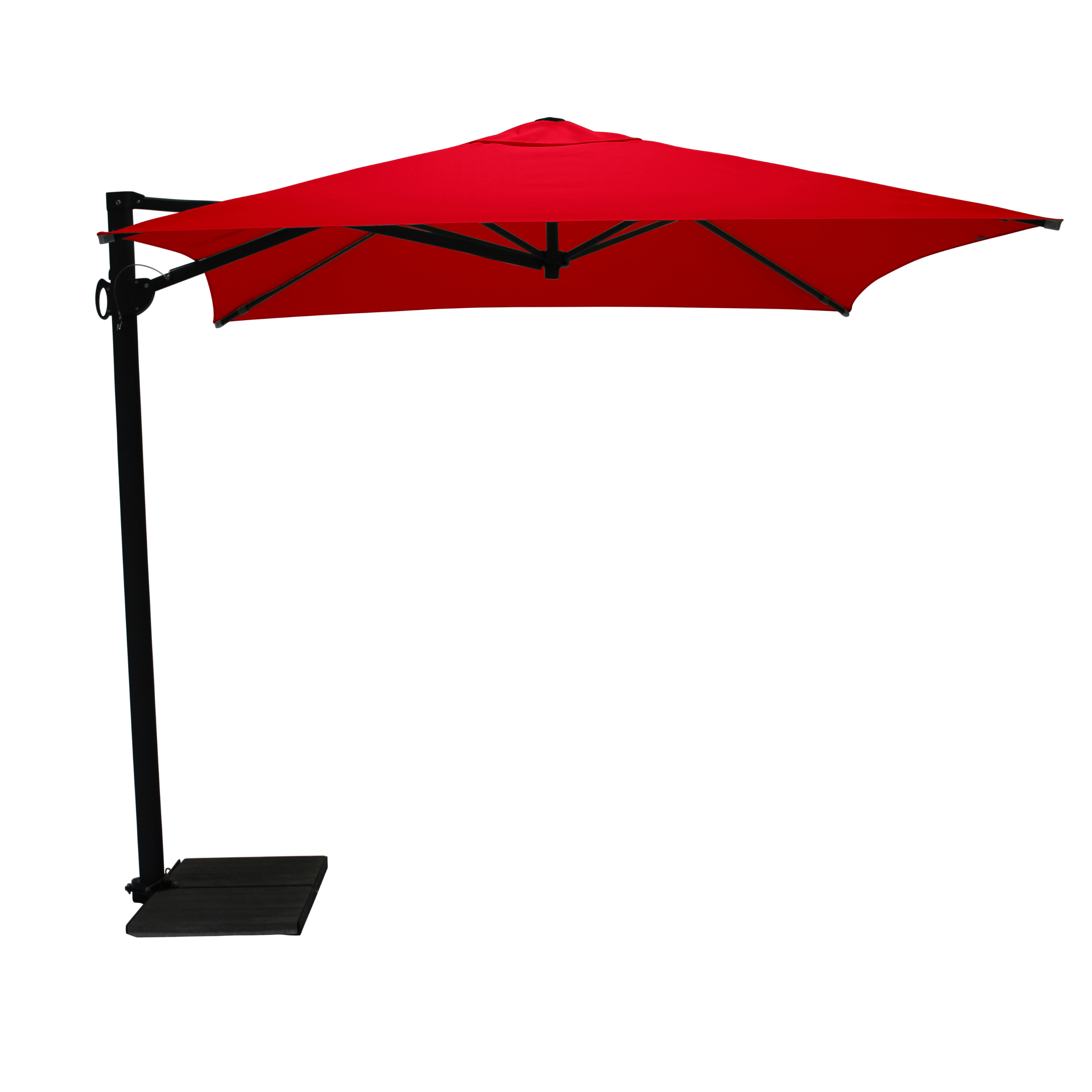 Best Italian Polyester Red colour Cantilever Side Pole Parasol 250x250 cm For Commercial Use