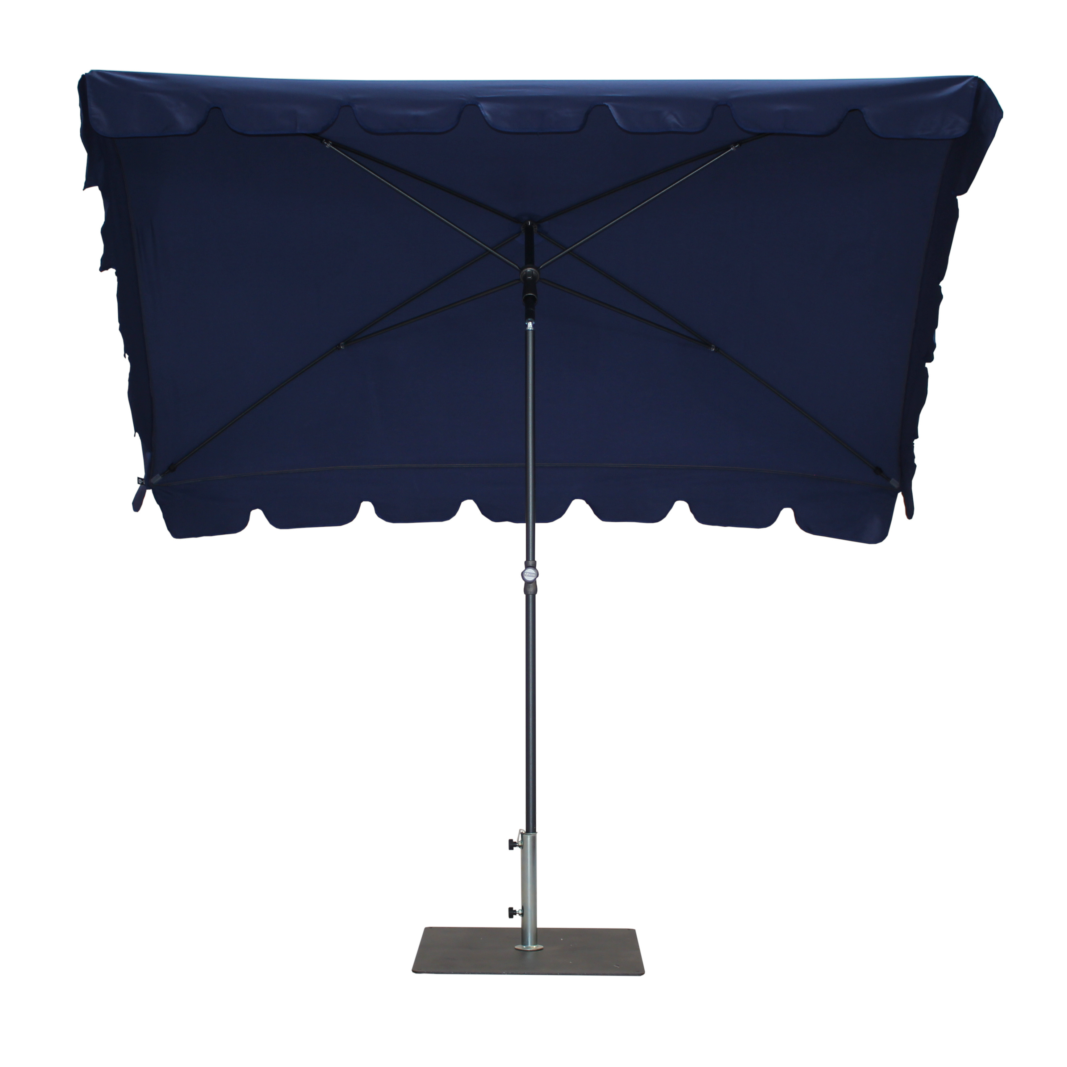 100% Made In Italy Blue Color Rectangular Parasol 240x150 cm With Valances For The Garden