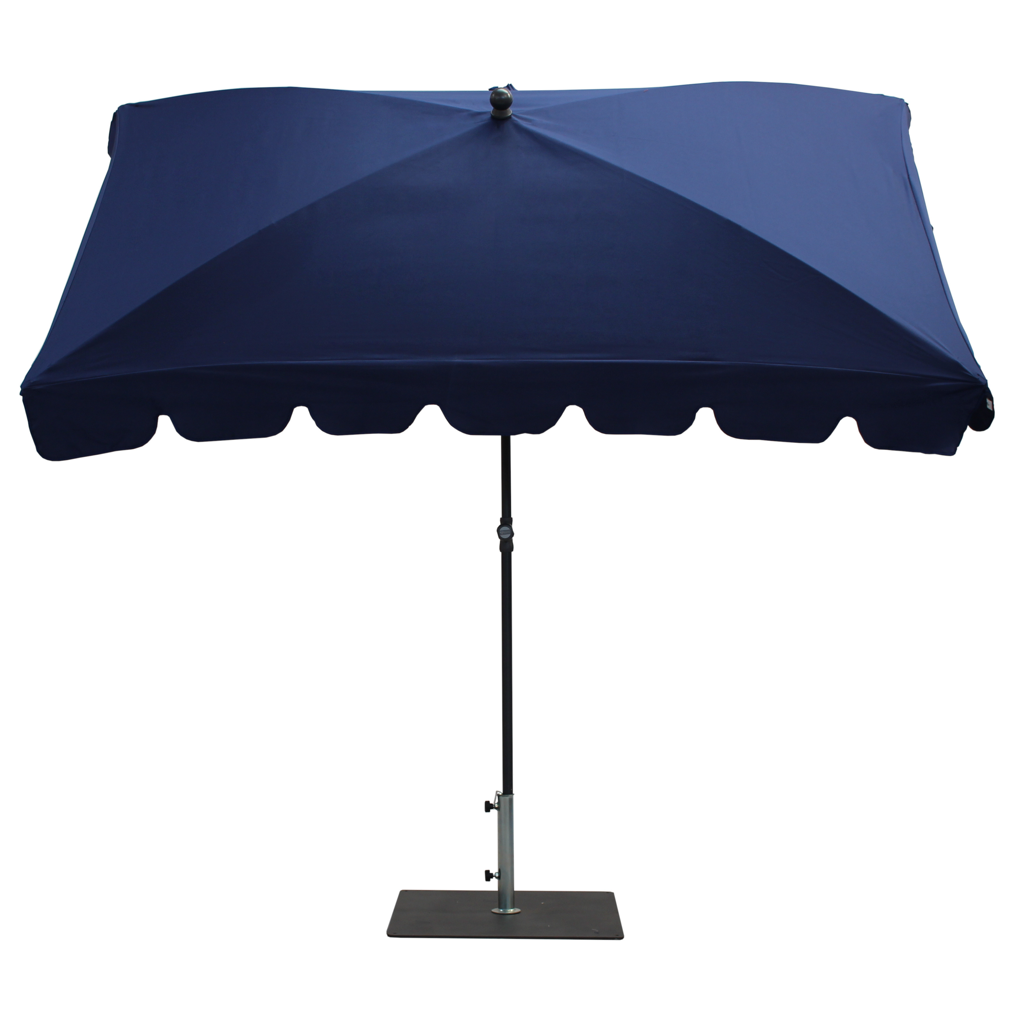 100% Made In Italy Blue Color Rectangular Parasol 240x150 cm With Valances For The Garden