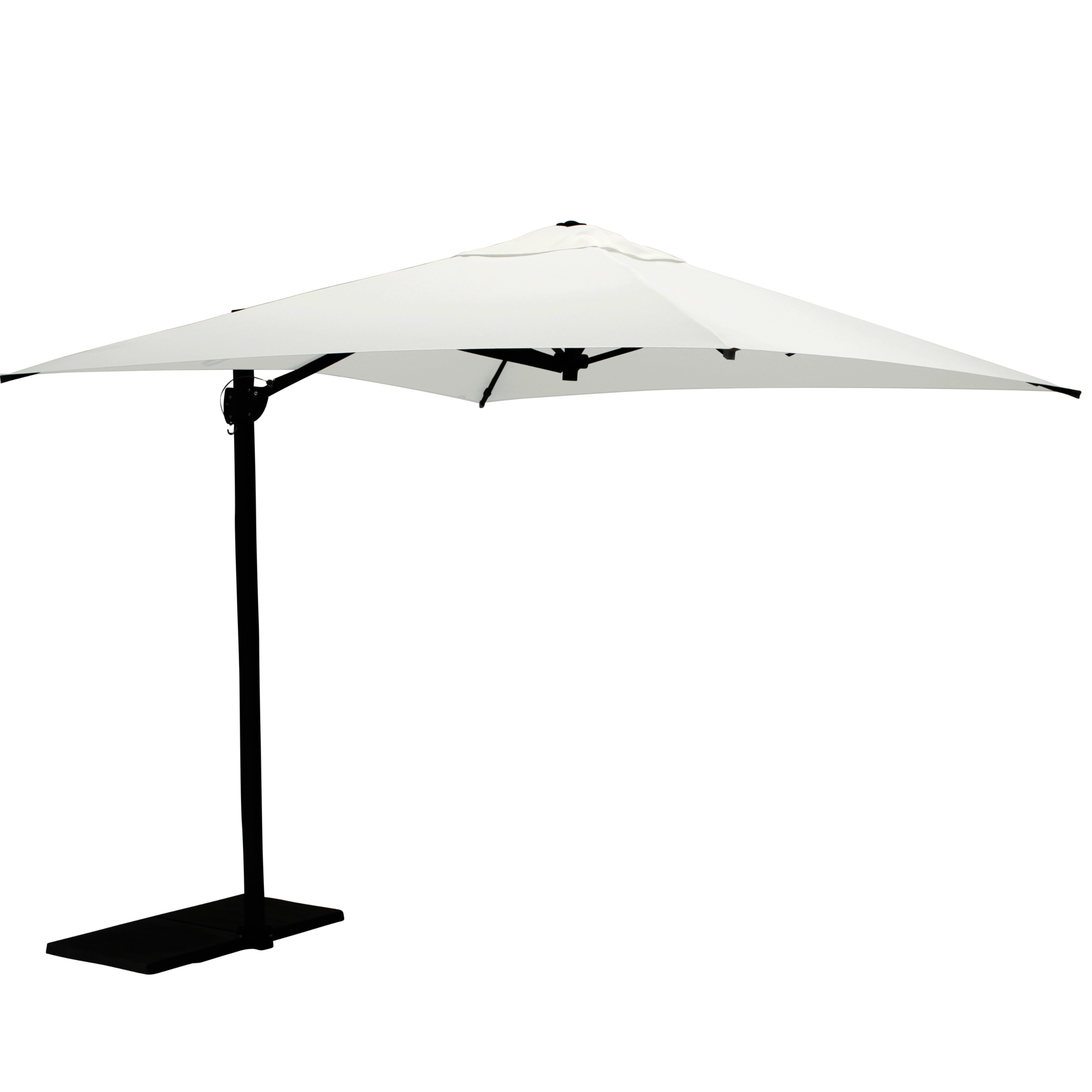 High Quality Water Repellent White color Polyester Side Pole Parasol 250x250 cm For Commercial Use