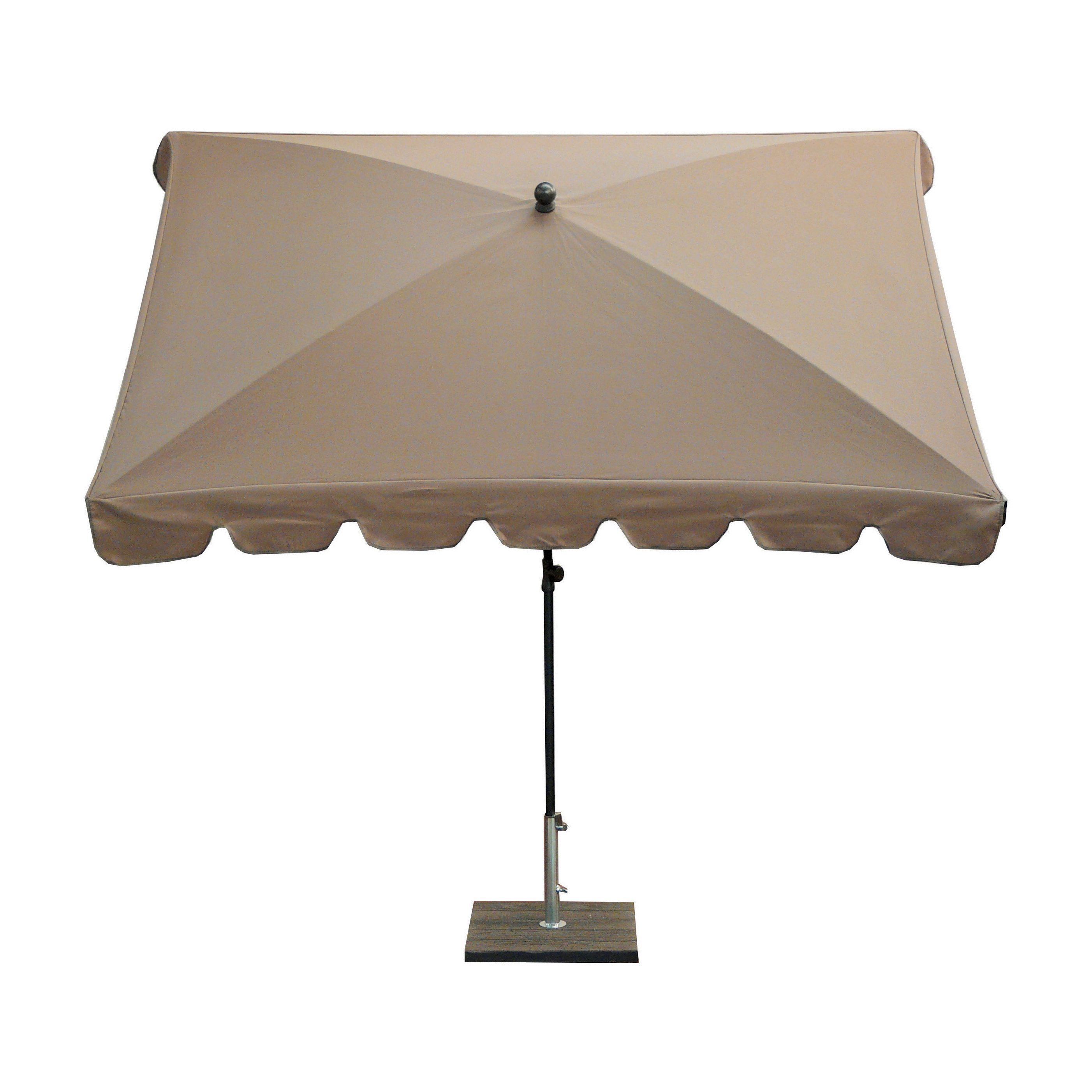 New Product Traditional Italian Taupe Color Central Pole Parasol 240x150 cm with Valances For The Garden