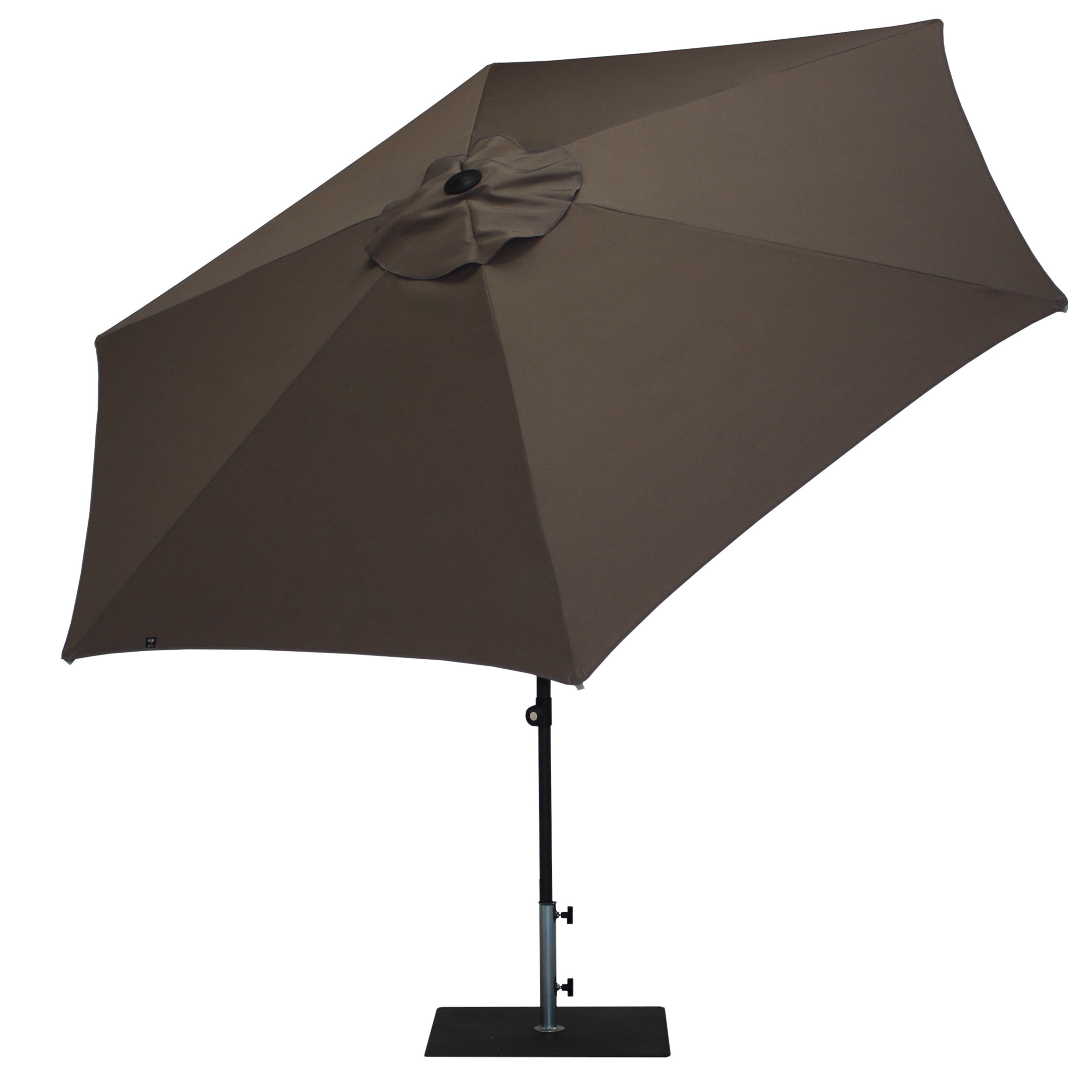 New Design Brown Color Modern Round Aluminium Parasol Diameter 300 cm For Commercial Use