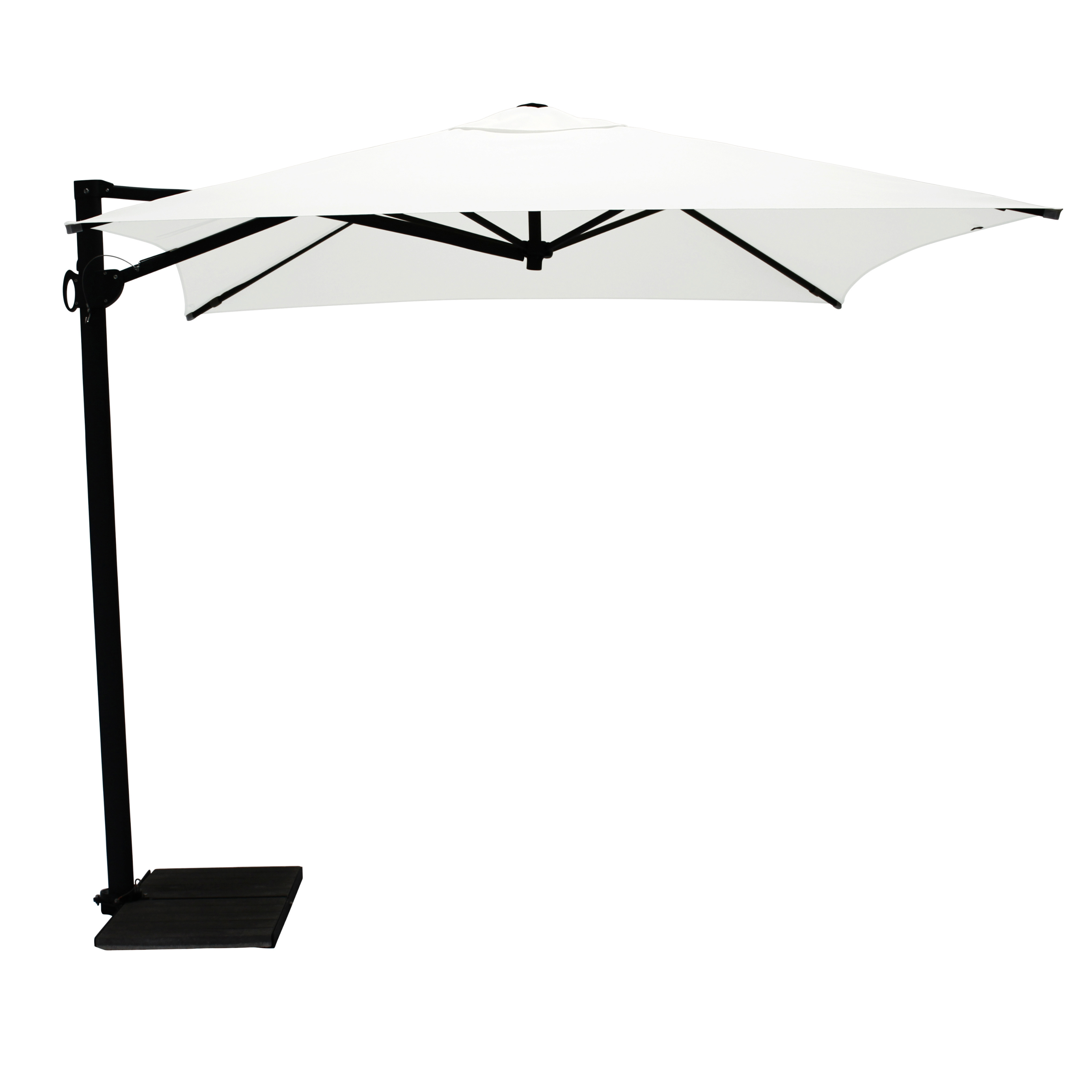 High Quality Water Repellent White color Polyester Side Pole Parasol 250x250 cm For Commercial Use