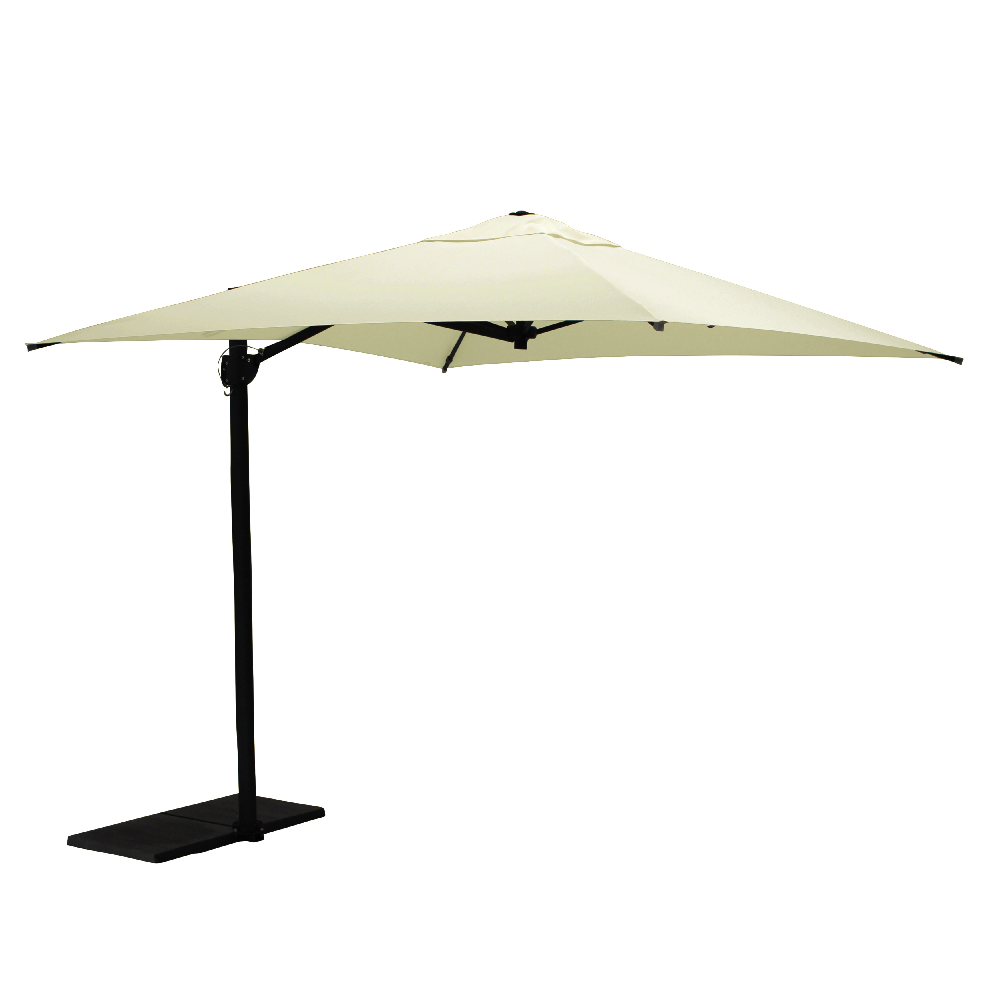 100% Made In Italy Side Pole Polyester Ecru Color Parasol 250x250 cm For Commercial Use