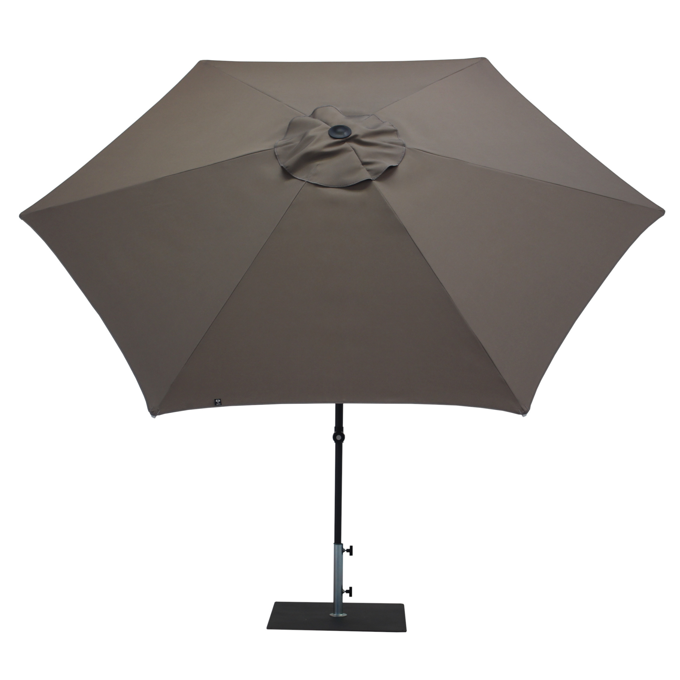 New Design Brown Color Modern Round Aluminium Parasol Diameter 300 cm For Commercial Use