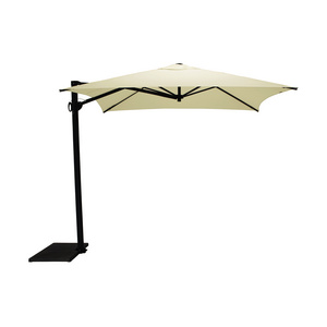 100% Made In Italy Side Pole Polyester Ecru Color Parasol 250x250 cm For Commercial Use