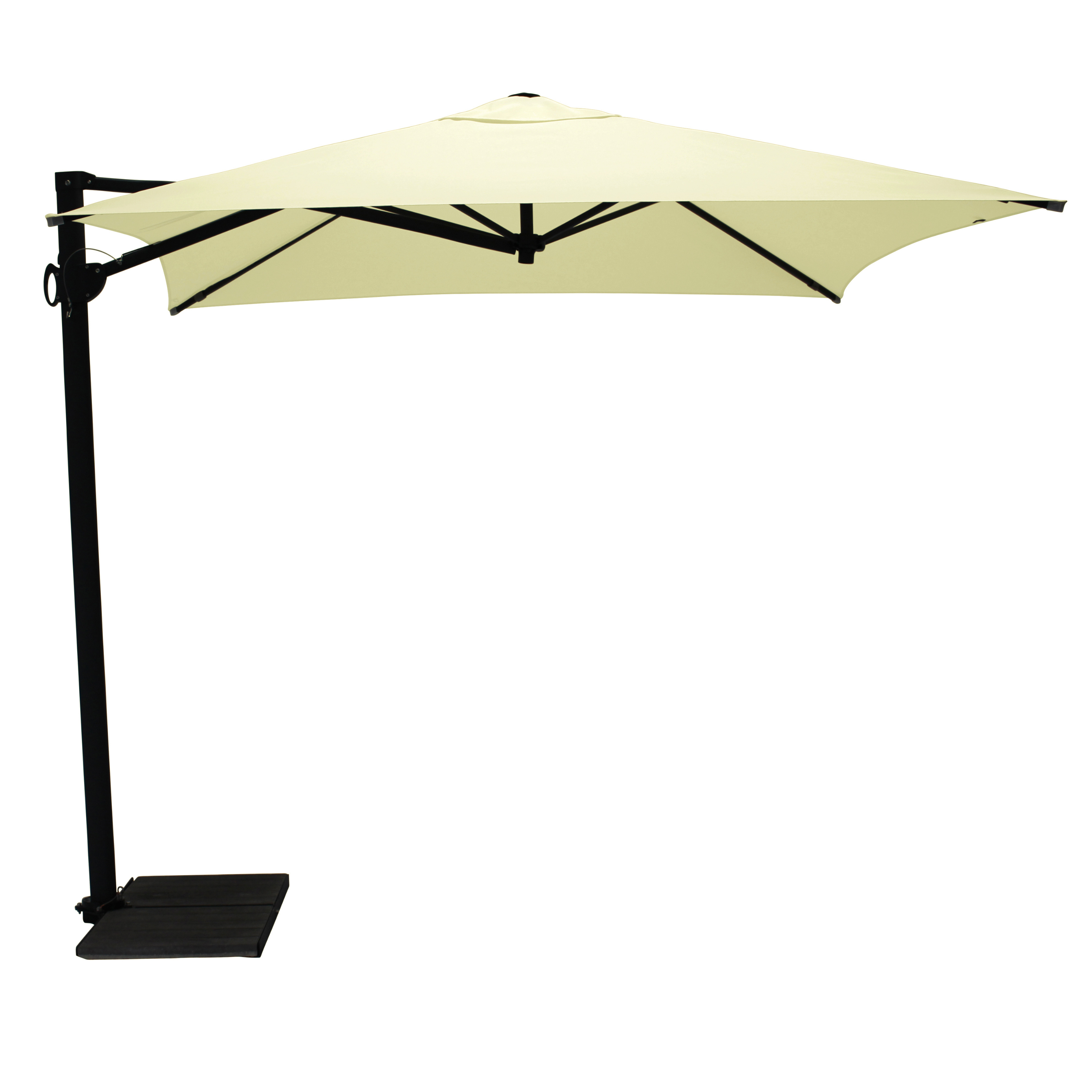 100% Made In Italy Side Pole Polyester Ecru Color Parasol 250x250 cm For Commercial Use