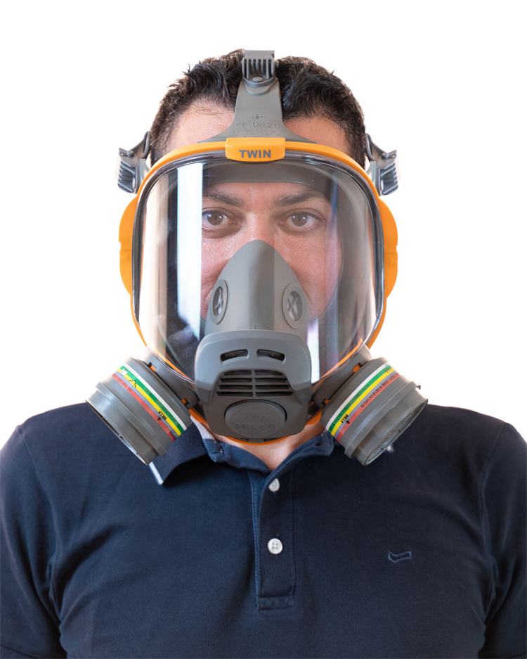 Italian Quality Class 3 Anti-Gas And Anti-Dust Silicone Full Face Mask PPE Great For Chemical Industry