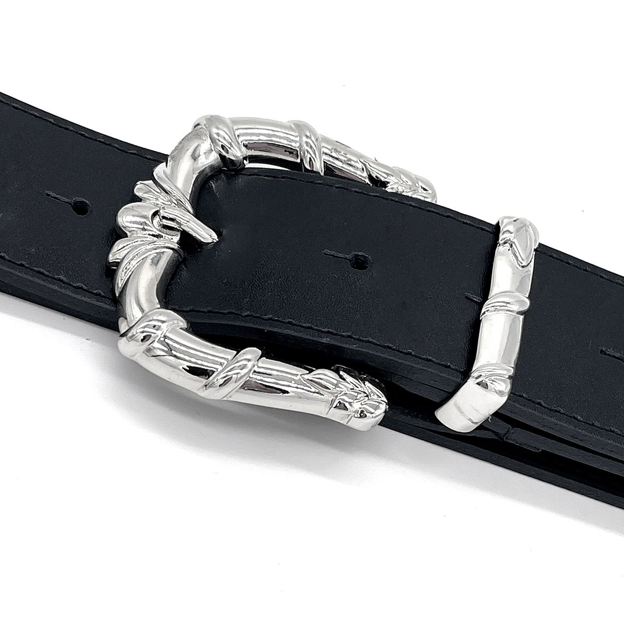 Real top quality Genuine Leather Fashion Woman Belt Made in Italy with bright nickel baroque  D buckle and loop  35 mm