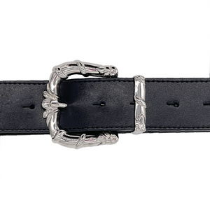 Real top quality Genuine Leather Fashion Woman Belt Made in Italy with bright nickel baroque  D buckle and loop  35 mm