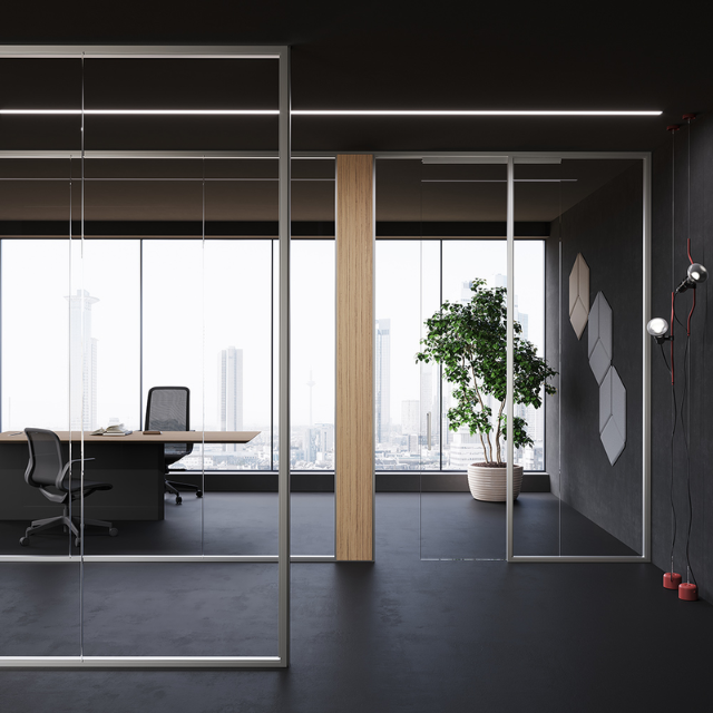 High Quality glazed and sliding doors double glazed partition wall with soundproof room dividers