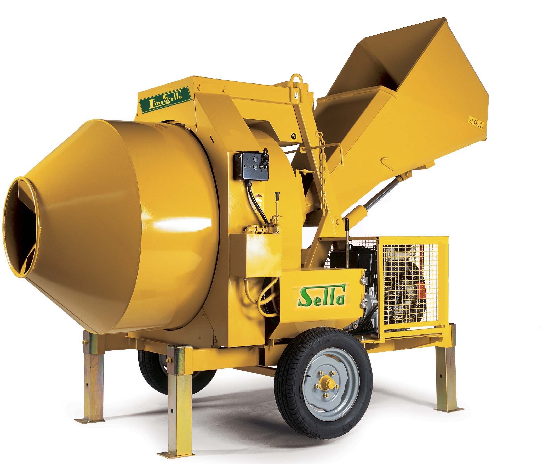 Industrial hydraulic concrete mixer lt. 1500 with self loading bucket Made in Italy Diesel/Electric motor