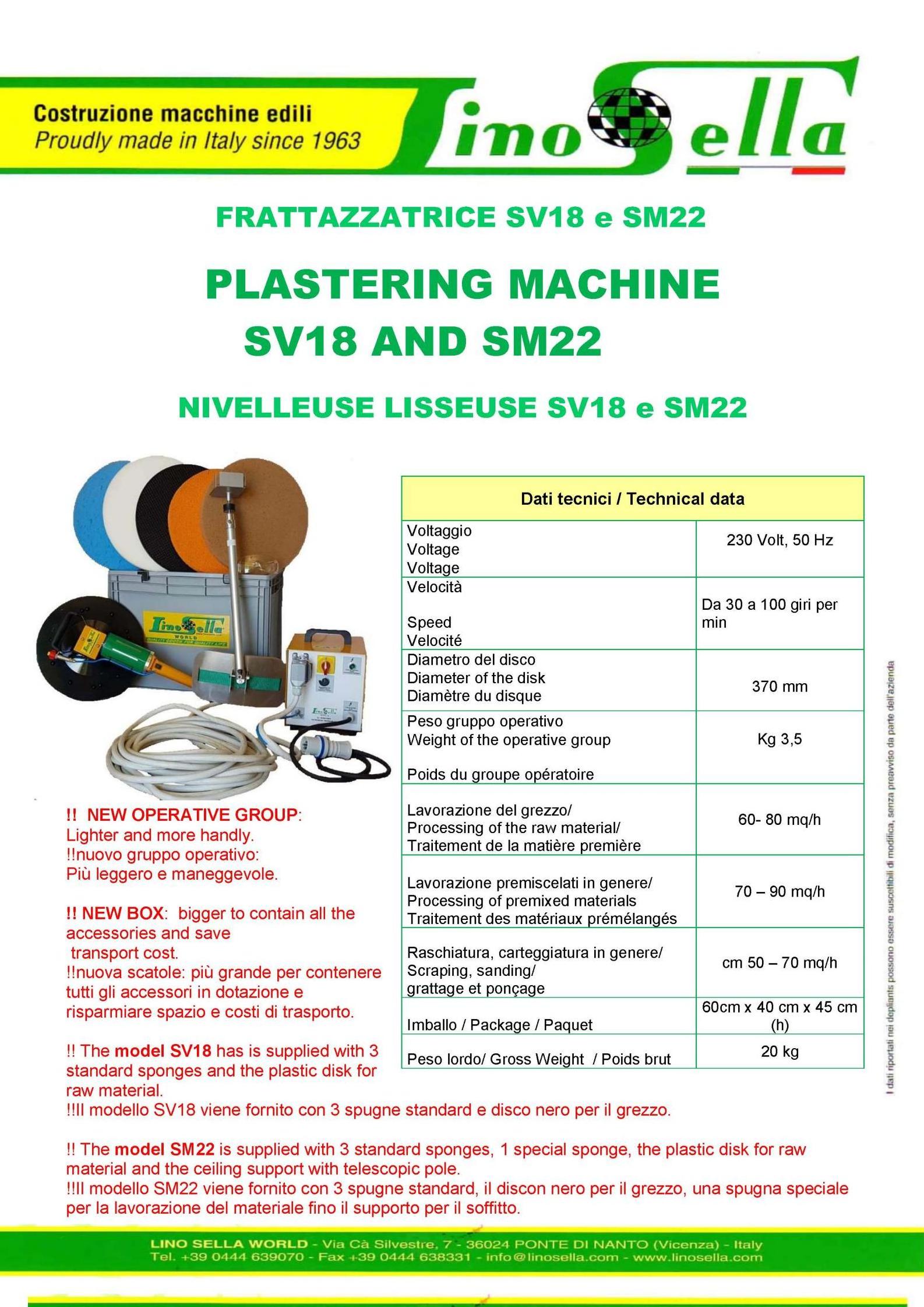 plastering finishing machine Italian made for finishing wall and ceiling high quality and resistant for building