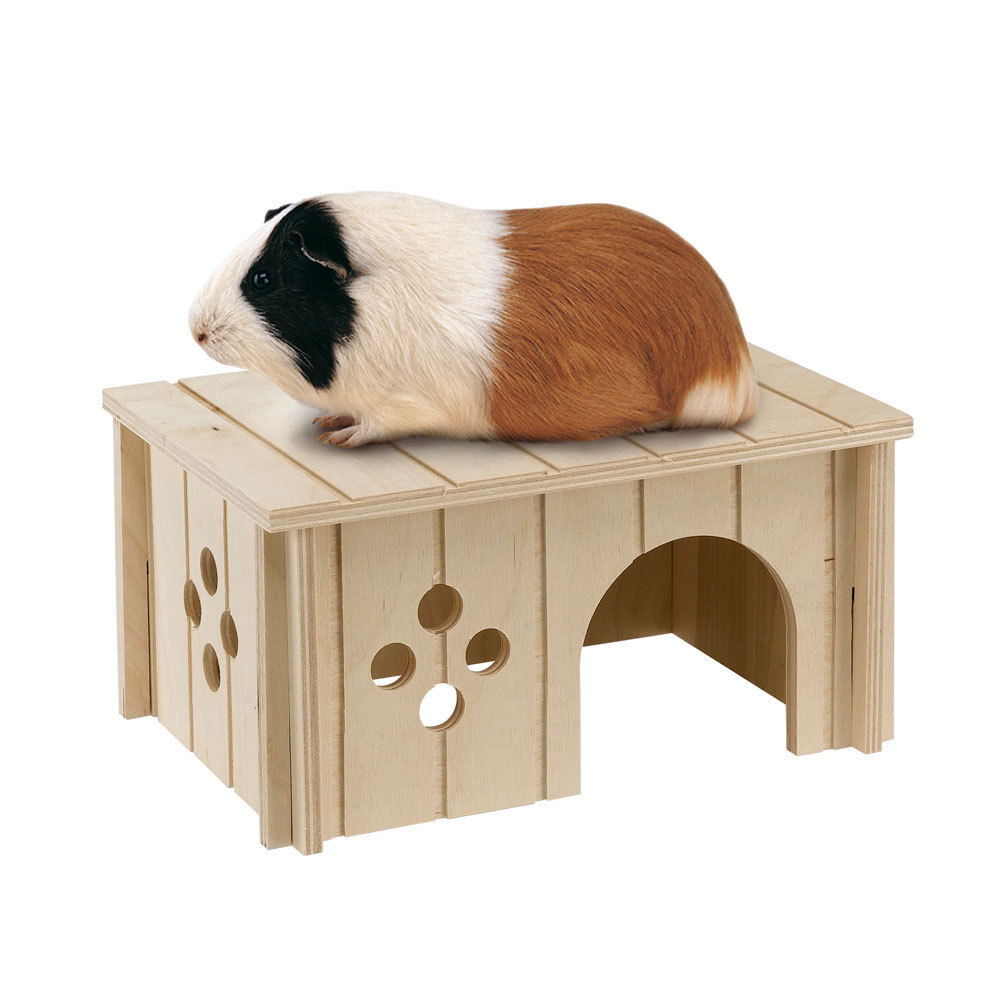 Ferplast SIN 4645 Wooden Cage for Guinea Pigs and Rodents with Front Entrance and Holes for Aeration, Certified FSC Wood