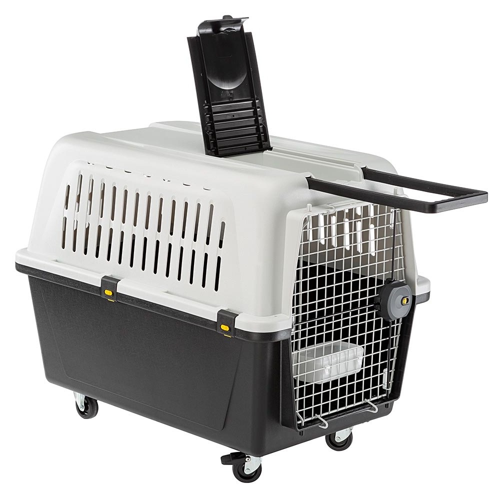 Carrier for medium-large dogs ATLAS 50 PROFESSIONAL, with bowl and accessories, safety closing system, aeration grids