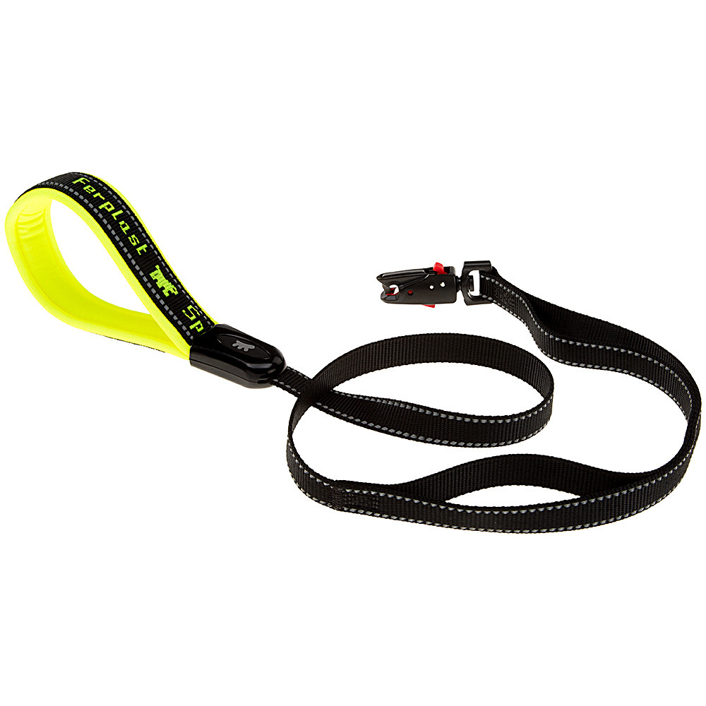 Ferplast Nylon dog lead SPORT DOG MATIC G20/120, Automatic magnetic hook, Padded, Reflective, 20 mm x L 120 cm Yellow