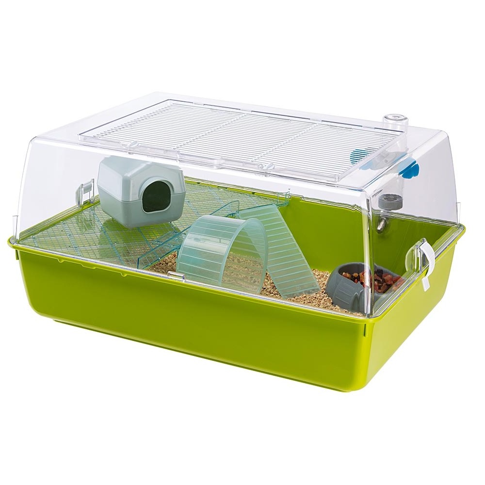 Ferplast Two-storey Cage for small animals MINI DUNA HAMSTER Ventilation grill, Transparent roof, Included accessories