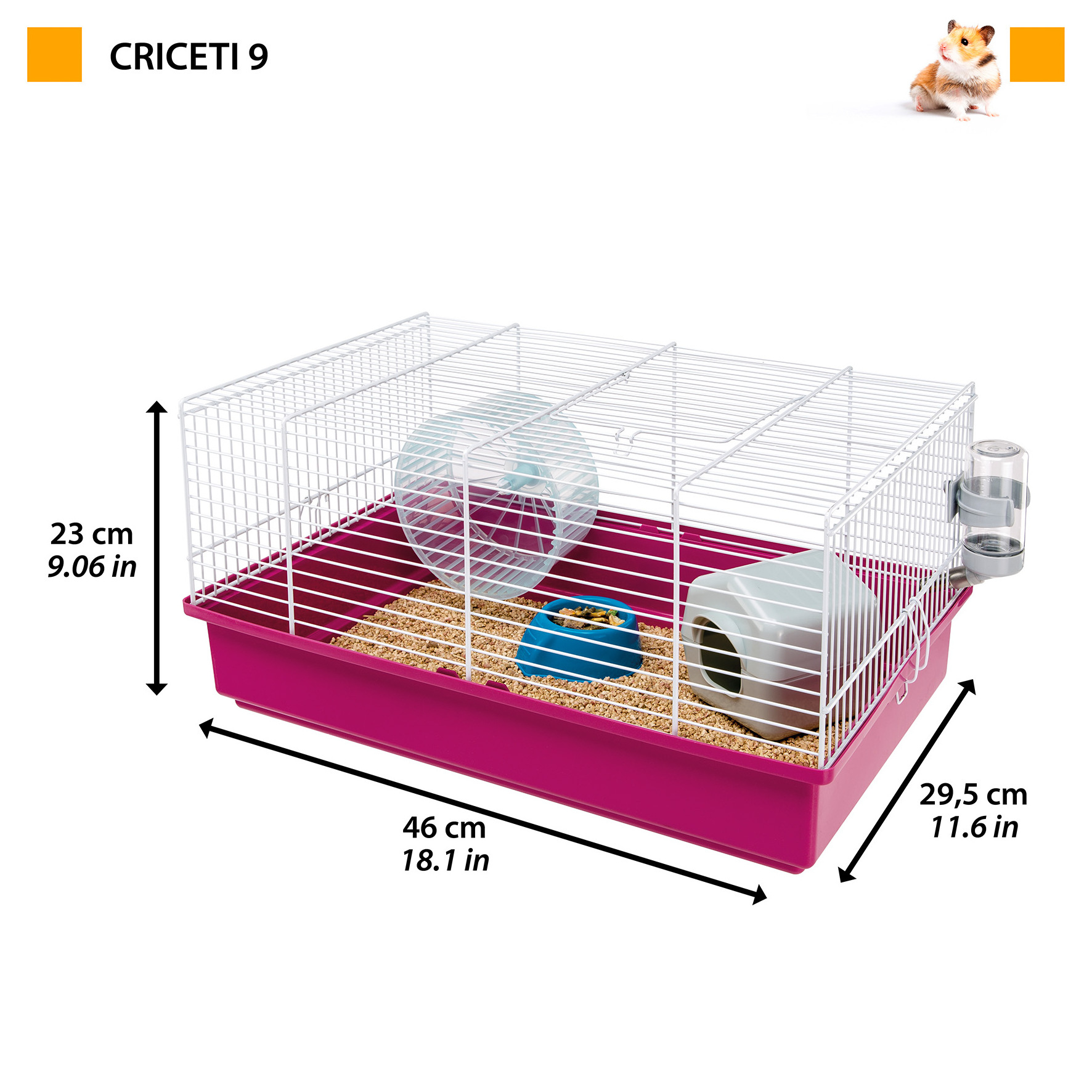 Ferplast Criceti 9 Hamster Cage Rectangular and Complete with Accessories