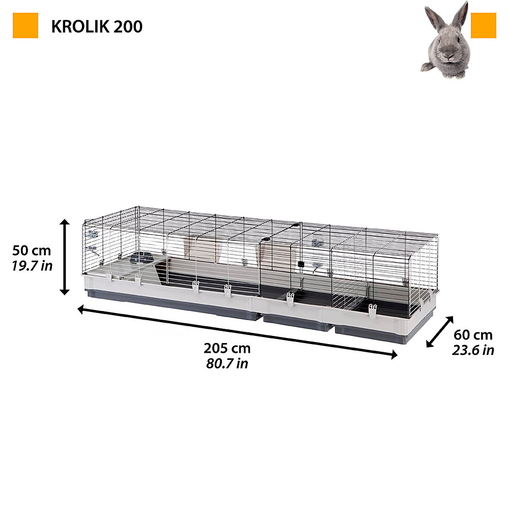 Ferplast KROLIK 200 Large Rabbit Cage with Assembly Kit and Divider, Accessories included