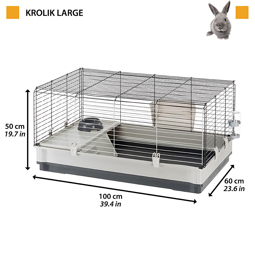 Ferplast Large rabbit cage KROLIK LARGE Guinea Pigs Small pet home Accessories included 100 x 60 x h 50 cm Green