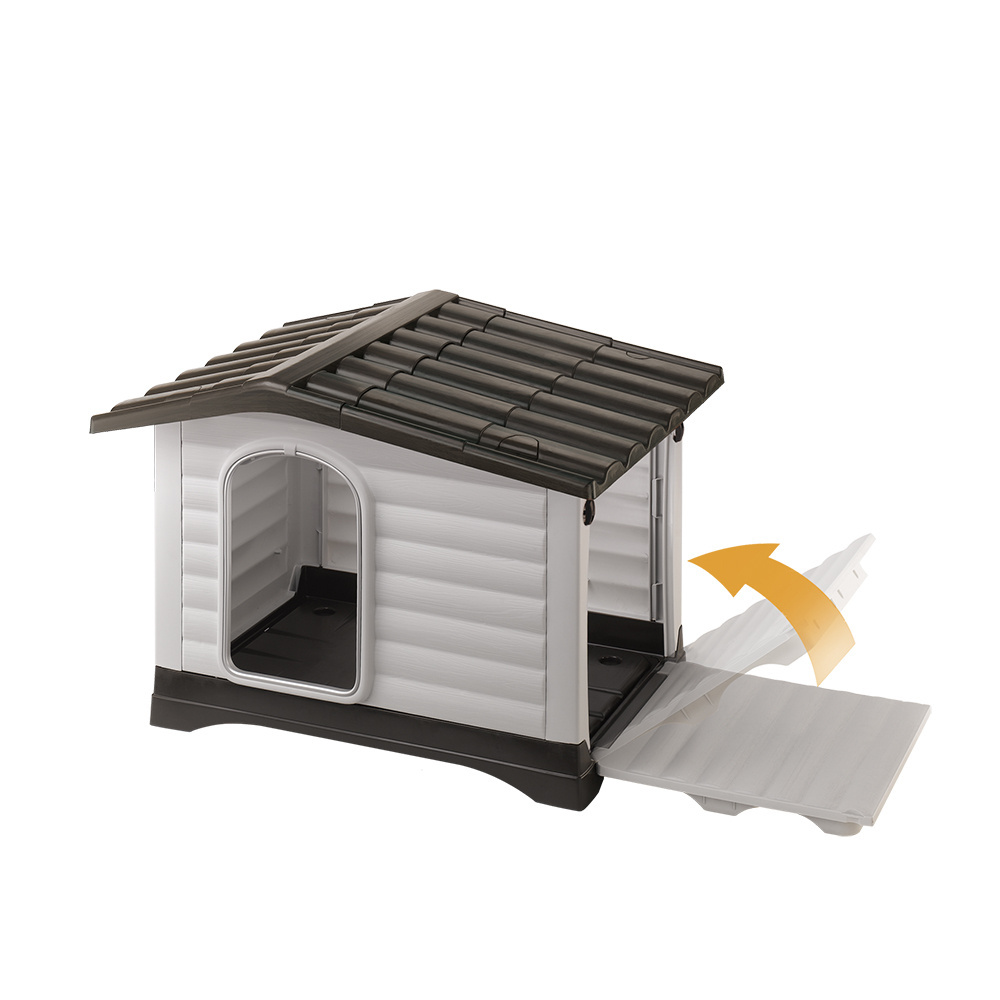 Ferplast Outdoor Dog House DOGVILLA 70 in Resistant Thermoplastic Resin Opening Side Panel