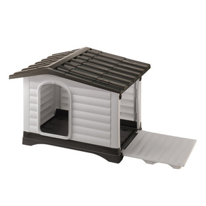 Ferplast Outdoor Kennel, Dog House DOGVILLA 90 in Resistant Thermoplastic Resin, Opening Side Panel