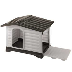 Ferplast Outdoor Kennel, Dog House DOGVILLA 110 in Resistant Thermoplastic Resin, Opening Side Panel