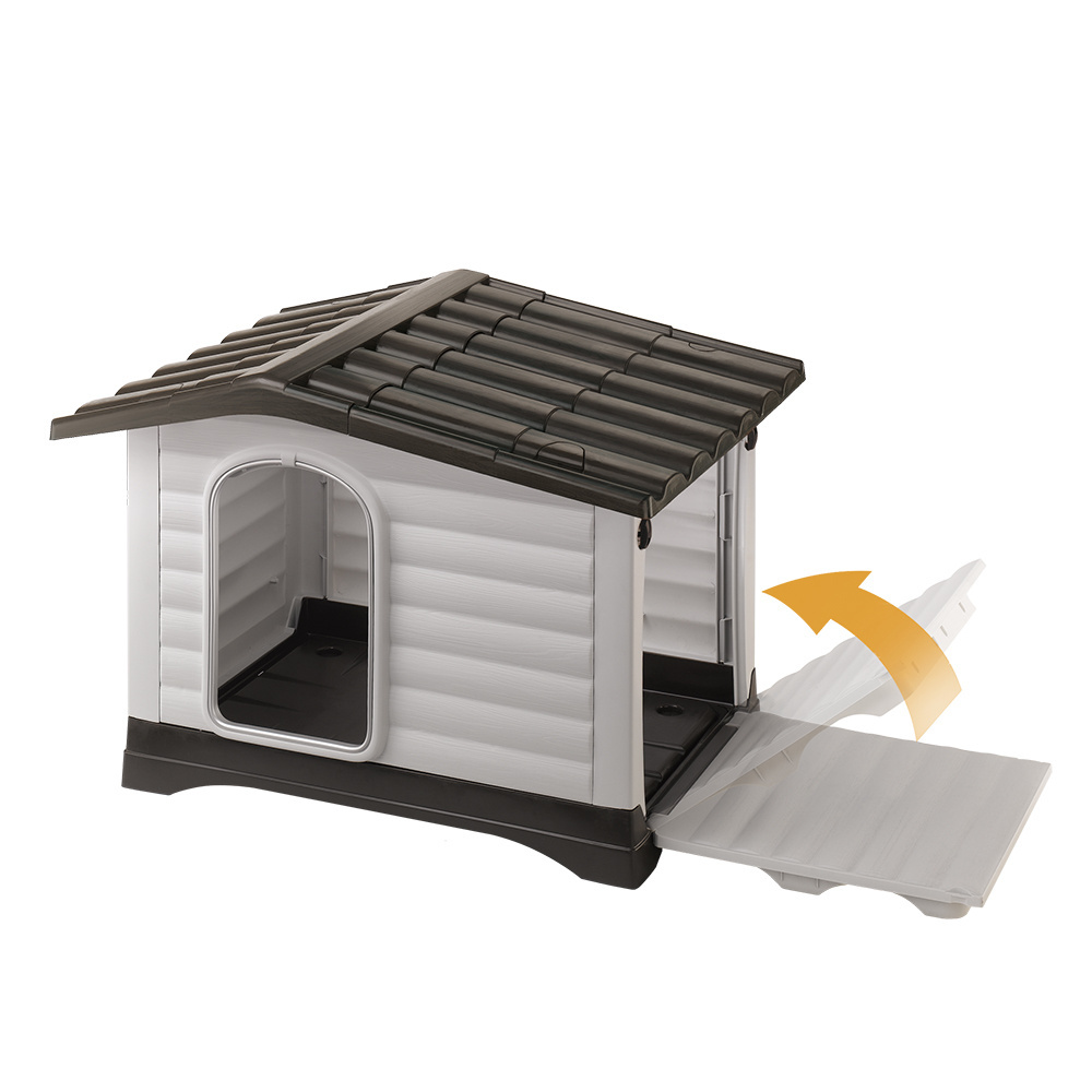 Ferplast Outdoor Kennel, Dog House DOGVILLA 90 in Resistant Thermoplastic Resin, Opening Side Panel