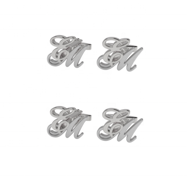 Silver Elegant Customizable Cufflinks With Initial Italian Handmade Cuff Link for men jewellery