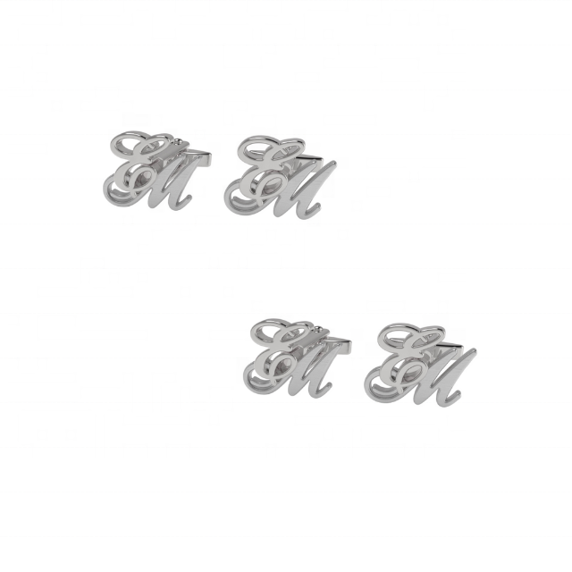 Silver Elegant Customizable Cufflinks With Initial Italian Handmade Cuff Link for men jewellery