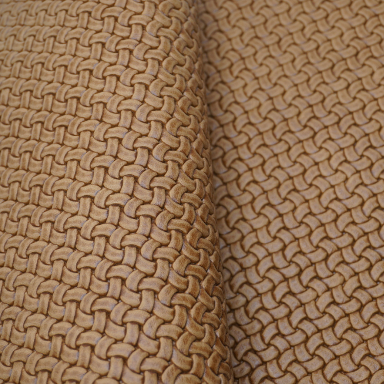 Caleido-italian real cow embossed leather Pull up effect - geometric embossing leather for hotel upholstery