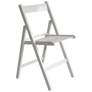 Top quality Made in Italy folding chair in beech wood with curved shoulder white color Happy Hour for indoor and outdoor use