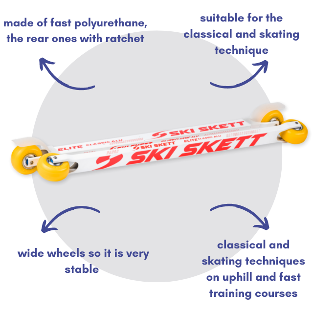 Best Sell Wheel Roller Skis for stable and speedy skiing Ski Skett ELITE CLASSIC PV for Summer Skating