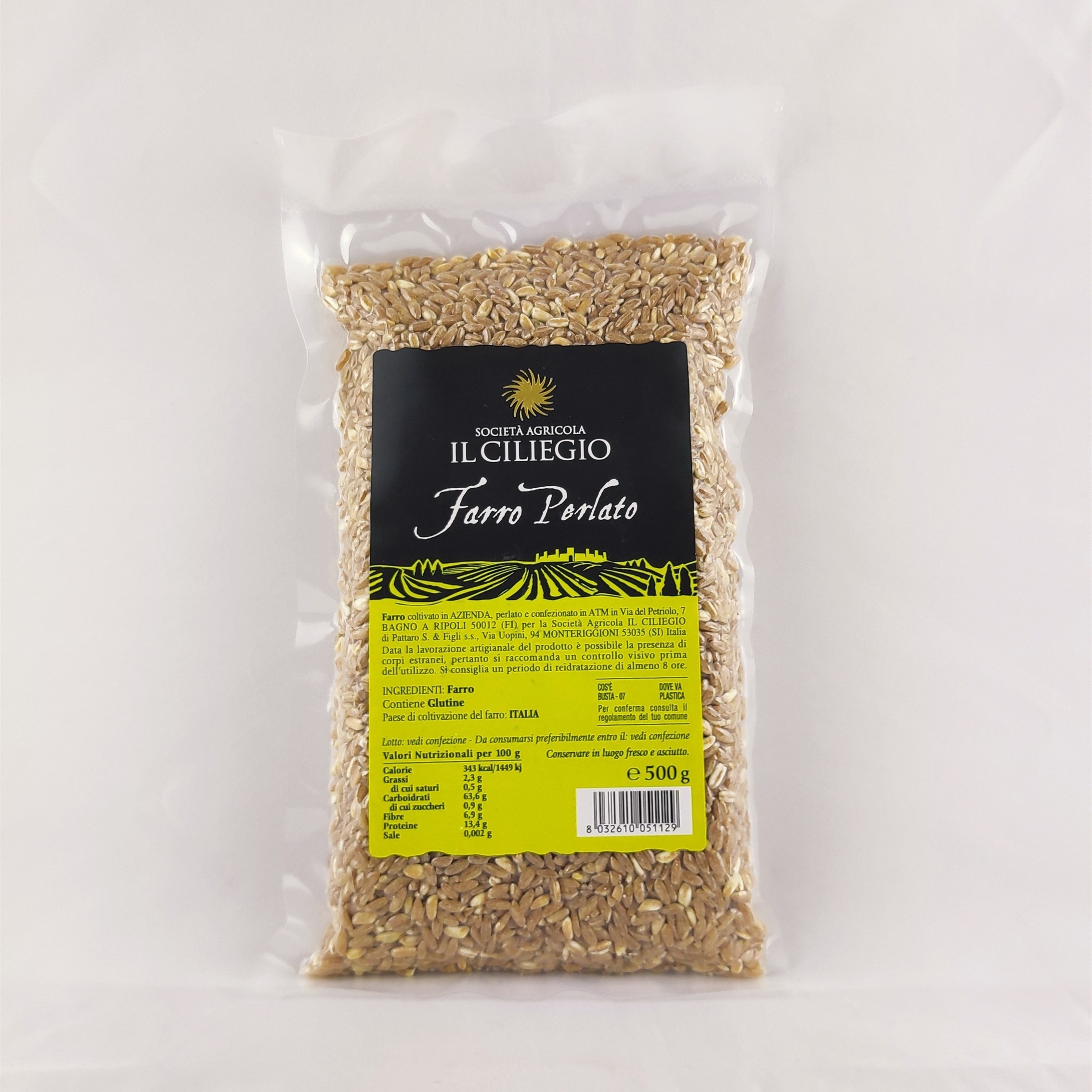 IL CILIEGIO Made in Italy Bulk Cereal Diet Food Artisanal Pearled Spelt 500 Gr Breakfast Cereal for Sale