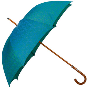 100% Italian Made Long Manual Umbrella Woman and Man with Wooden Pole and Different Wooden Handle