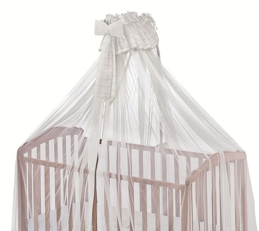 100% Italian Made Bed Canopy Structure Metal Pole and Hanging Clips Painted White or Cream for Children Room Bed or Crib