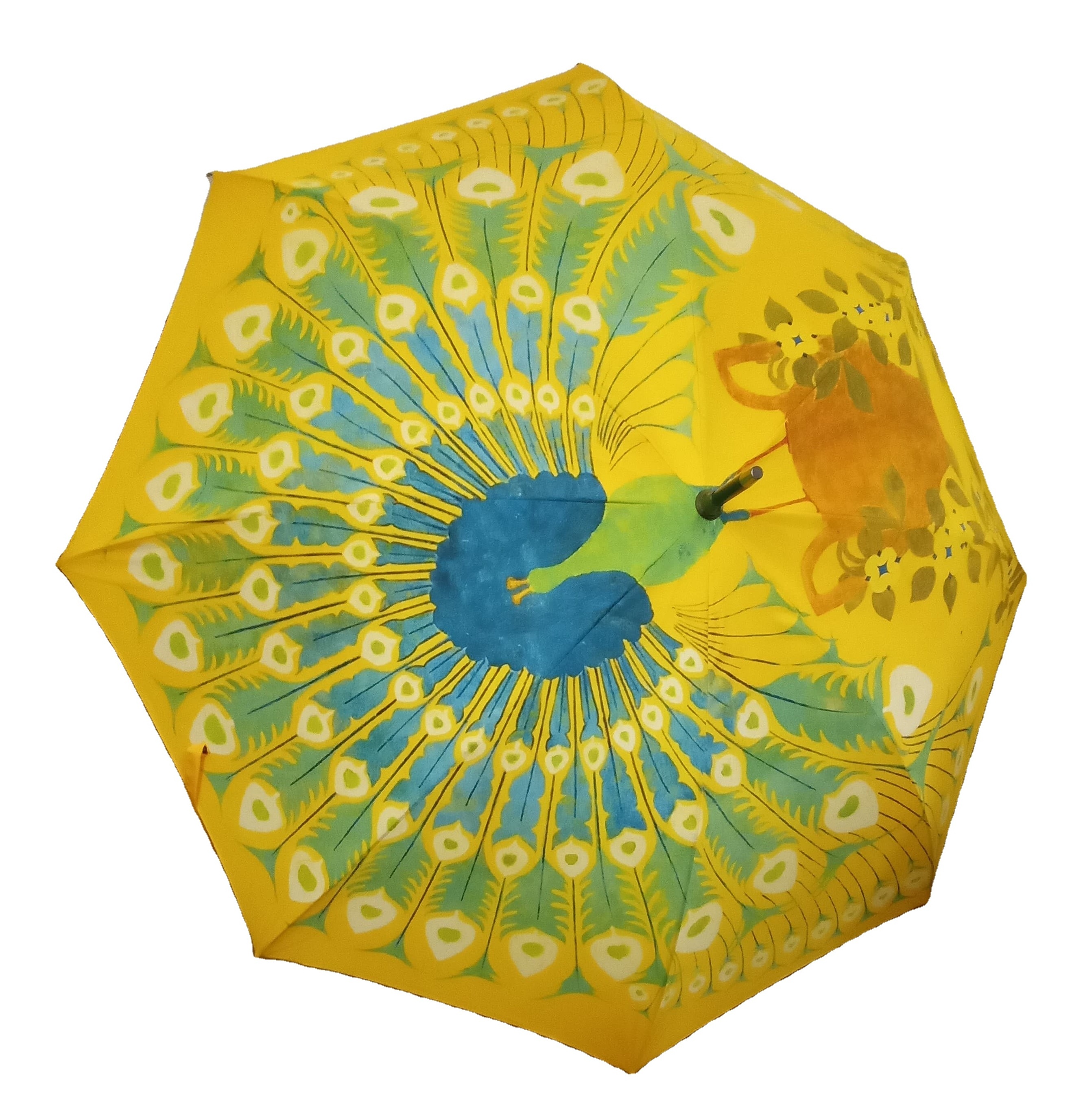 100% Italian Made Custom Printed Coat Umbrella Tailored Straight Umbrella Wooden Shaft with Pole and Handle in 1 Piece