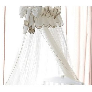 100% Italian Made Bed Canopy Structure Metal Pole and Hanging Clips Painted White or Cream for Children Room Bed or Crib