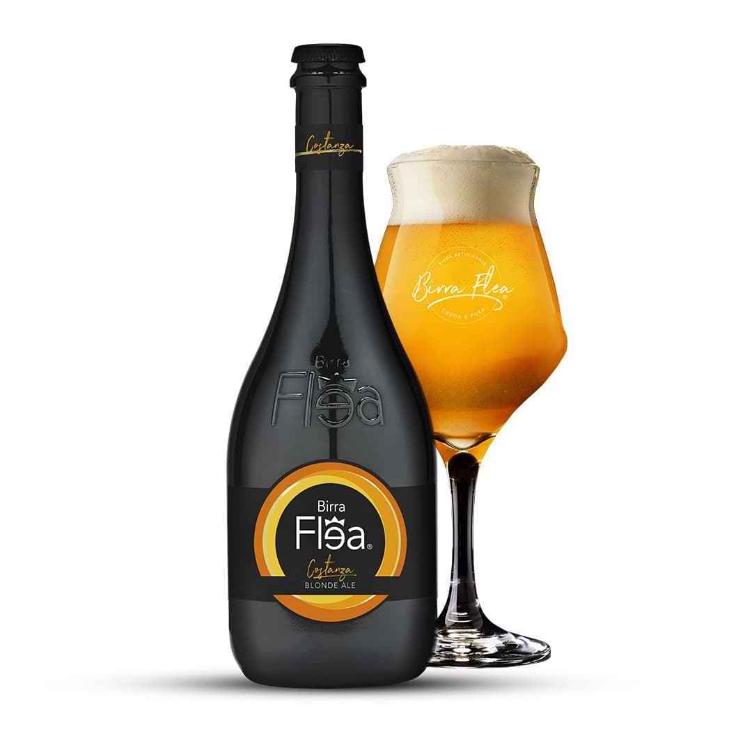 Premium quality Italian craft beer Flea Costanza Blonde Ale 750 ml bottle fresh taste slightly fruity and bitter